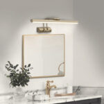 Απλίκα καθρέπτη μπάνιου LED Laura  μεταλλική χρώμα χρυσό ματ 45εκ.