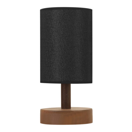 Φωτιστικό επιτραπέζιο Volge  E27 ξύλο/ύφασμα χρώμα μαύρο 15x15x34εκ.