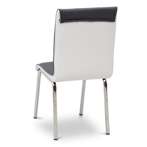 Καρέκλα τραπεζαρίας Pitt  Pu/μέταλλο χρώμα γκρι/λευκό 39x51x88εκ.