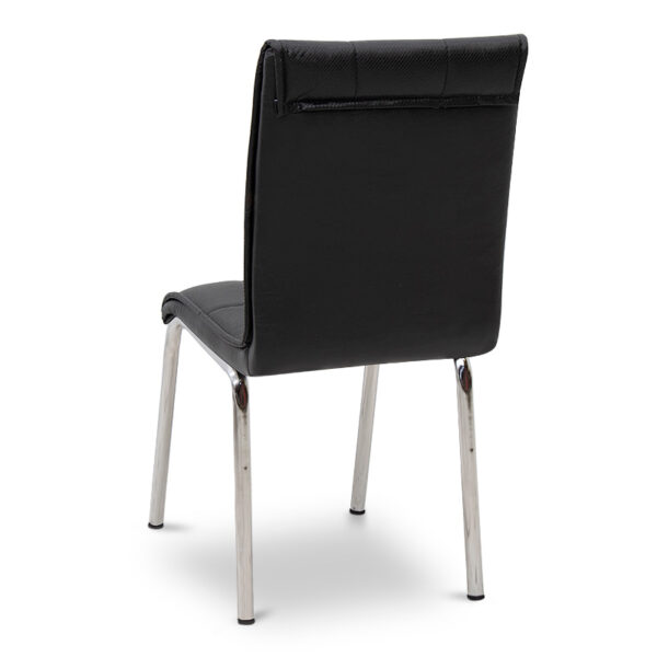 Καρέκλα τραπεζαρίας Pitt  Pu/μέταλλο χρώμα μαύρο 39x51x88εκ.