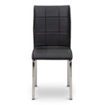 Καρέκλα τραπεζαρίας Pitt  Pu/μέταλλο χρώμα μαύρο 39x51x88εκ.