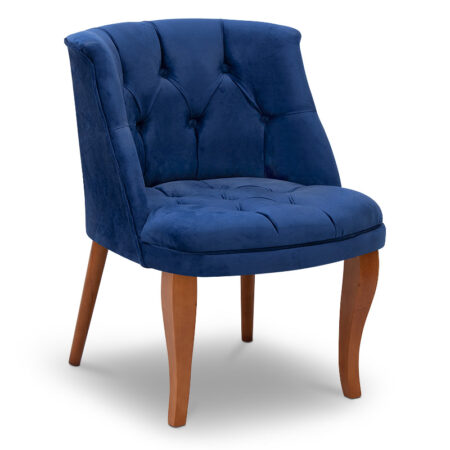 Πολυθρόνα Beatrice  βελούδινη χρώμα royal μπλε 62x60x76εκ.
