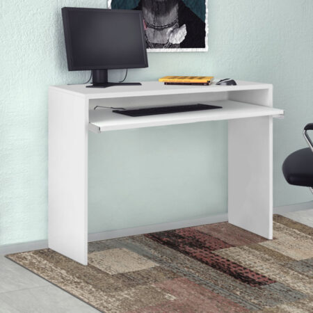 Γραφείο υπολογιστή μελαμίνης Nicolo  χρώμα λευκό 90x46x79εκ.