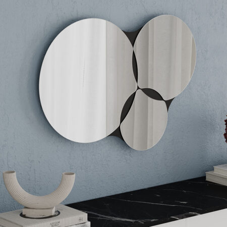 Καθρέπτης τοίχου Gora  χρώμα μαύρο 75,4x2,2x51,2εκ.