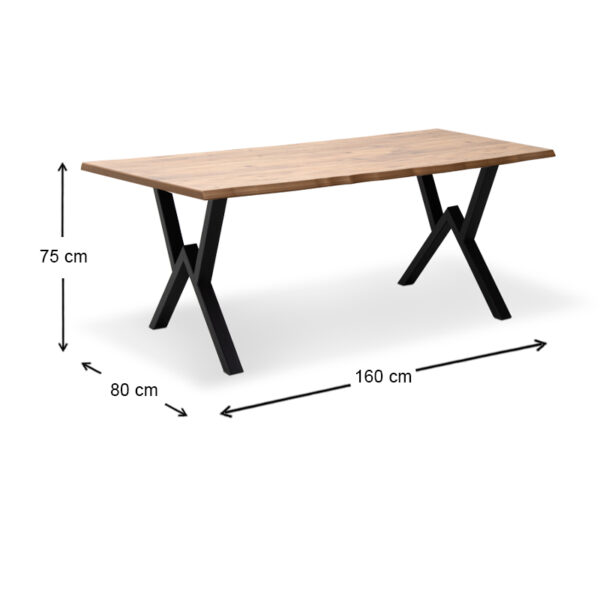 Τραπέζι Walter  Mdf - μεταλλικό χρώμα ακακίας 160x80x75εκ.