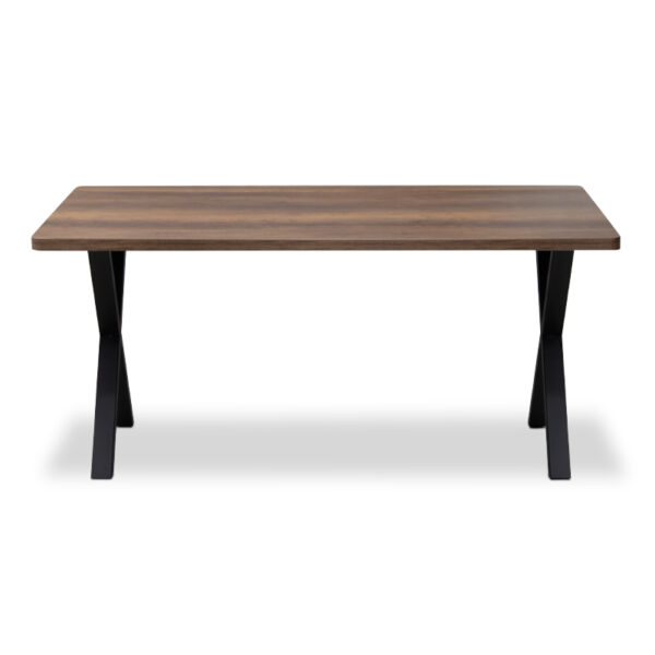Τραπέζι Jeremy  Mdf - μεταλλικό χρώμα καρυδί 140x80x75εκ.