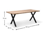 Τραπέζι Jeremy  Mdf - μεταλλικό χρώμα ακακίας 160x80x75εκ.
