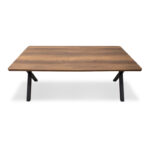 Τραπέζι Jeremy  Mdf - μεταλλικό χρώμα καρυδί 160x80x75εκ.