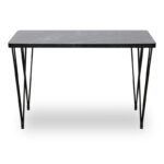 Τραπέζι Roger  Mdf - μεταλλικό χρώμα μαύρο εφέ μαρμάρου 120x70x75εκ.