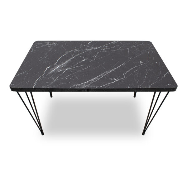 Τραπέζι Roger  Mdf - μεταλλικό χρώμα μαύρο εφέ μαρμάρου 120x70x75εκ.