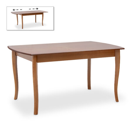 Τραπέζι Belfast  μασίφ ξύλο-MDF επεκτεινόμενο χρώμα καρυδί 150/200x89x78εκ.