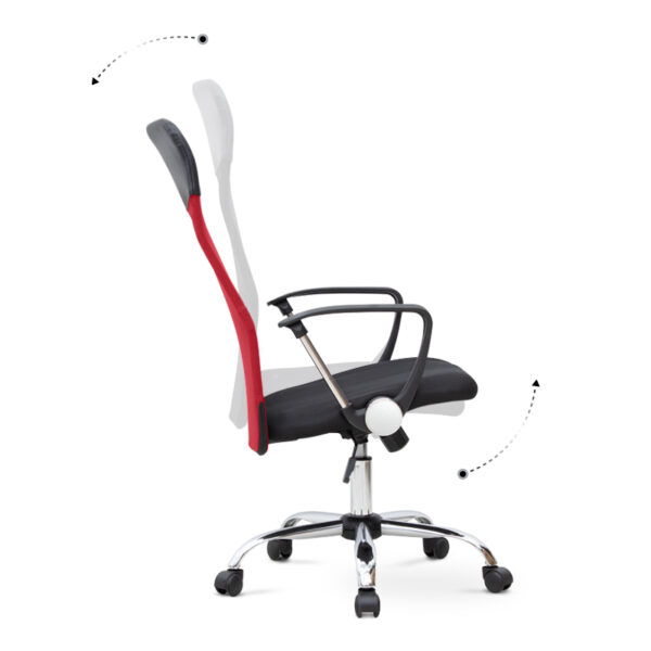 Καρέκλα γραφείου Marco  με ύφασμα Mesh χρώμα κόκκινο - μαύρο 62x59x110/120εκ.