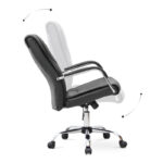 Καρέκλα γραφείου διευθυντική Matteo  από τεχνόδερμα χρώμα μαύρο 60x66x105/115εκ.