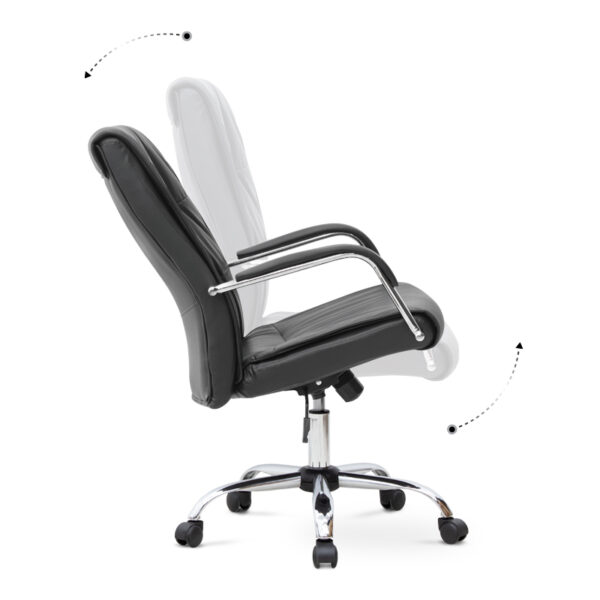 Καρέκλα γραφείου διευθυντική Matteo  από τεχνόδερμα χρώμα μαύρο 60x66x105/115εκ.