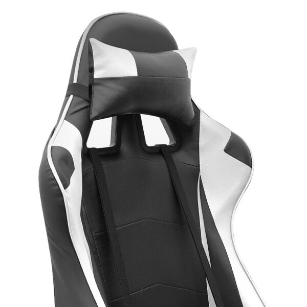Καρέκλα γραφείου Gaming Alonso  από τεχνόδερμα χρώμα λευκό - μαύρο 67x70x125/135 εκ.