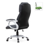 Καρέκλα γραφείου διευθυντική Luca  από τεχνόδερμα χρώμα μαύρο 65x60x118/128εκ.
