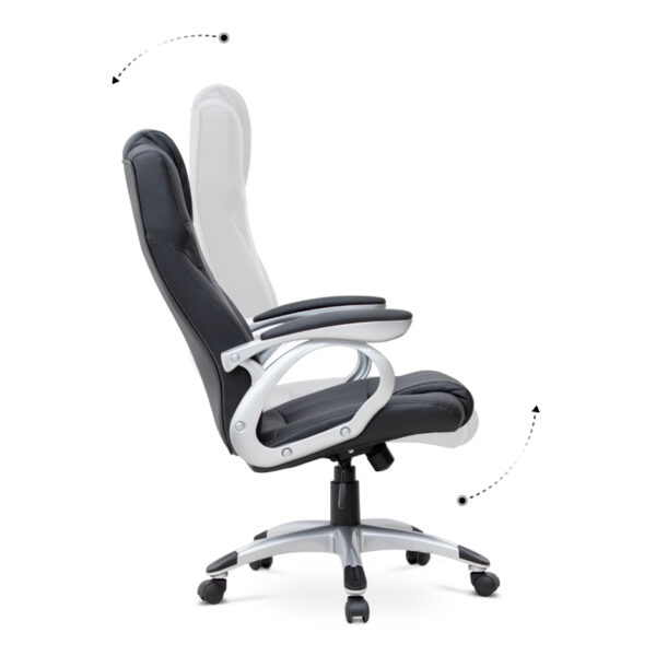 Καρέκλα γραφείου διευθυντική Luca  από τεχνόδερμα χρώμα μαύρο 65x60x118/128εκ.