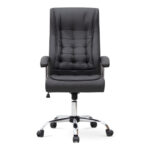Καρέκλα γραφείου διευθυντική Vision  από τεχνόδερμα χρώμα μαύρο 63x70x112/120εκ.