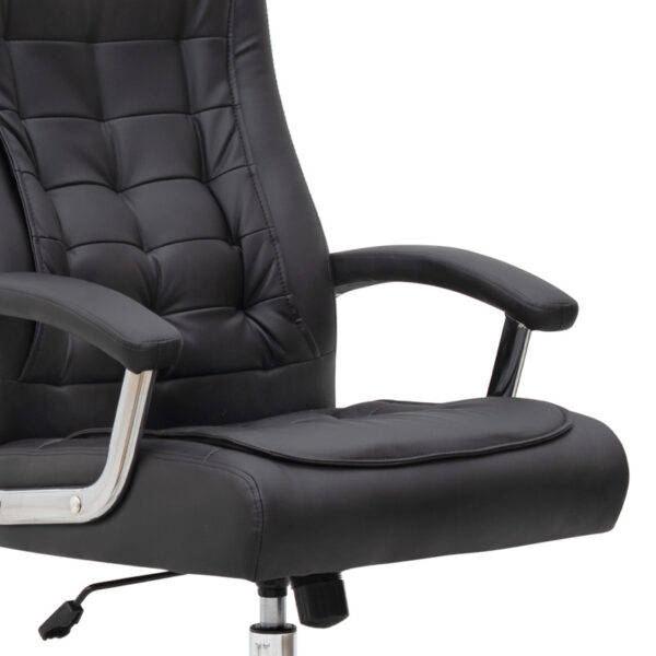 Καρέκλα γραφείου διευθυντική Vision  από τεχνόδερμα χρώμα μαύρο 63x70x112/120εκ.