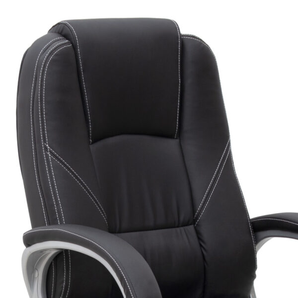 Καρέκλα γραφείου διευθυντική Robie  από τεχνόδερμα χρώμα μαύρο 64x62x108/118εκ.