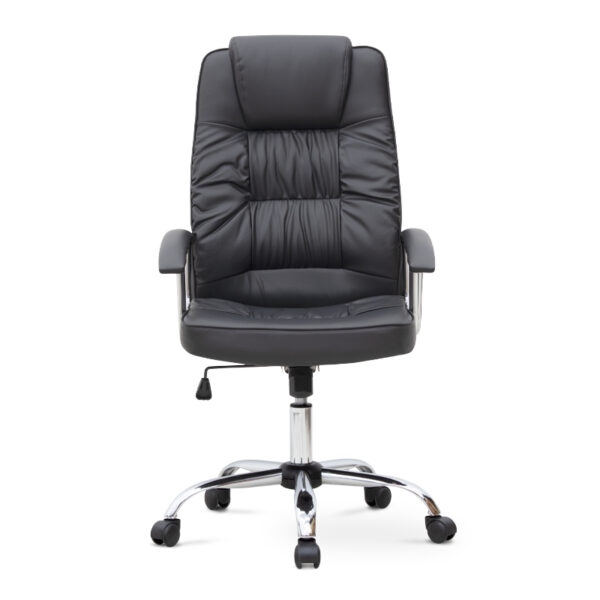Καρέκλα γραφείου διευθυντική Arial  από τεχνόδερμα χρώμα μαύρο 62x63x112/122εκ.