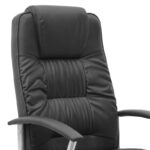 Καρέκλα γραφείου διευθυντική Arial  από τεχνόδερμα χρώμα μαύρο 62x63x112/122εκ.