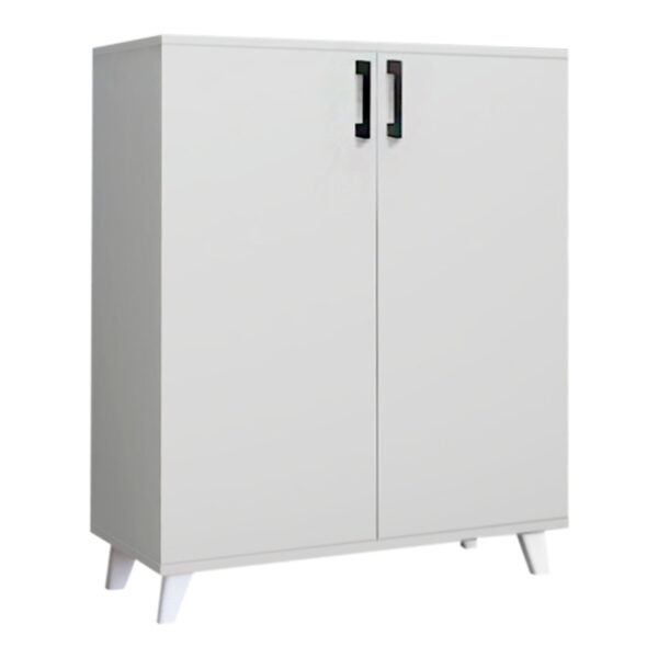 Ντουλάπι κουζίνας/μπάνιου - Παπουτσοθήκη μελαμίνης Lilly  χρώμα λευκό 72x32,5x88εκ.