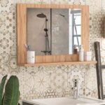 Καθρέφτης μπάνιου Devlin  από μελαμίνη χρώμα pine oak 60x10x45εκ.