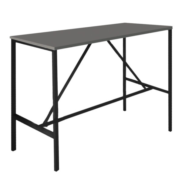 Τραπέζι μπαρ - stand Crego  μεταλλικό - μελαμίνης χρώμα ανθρακί - μαύρο 100x45x89εκ.