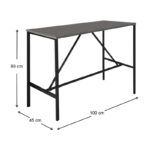 Τραπέζι μπαρ - stand Crego  μεταλλικό - μελαμίνης χρώμα ανθρακί - μαύρο 100x45x89εκ.