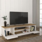 Έπιπλο τηλεόρασης Fedya  από μελαμίνη χρώμα λευκό - sapphire oak 180x45x44,6εκ.