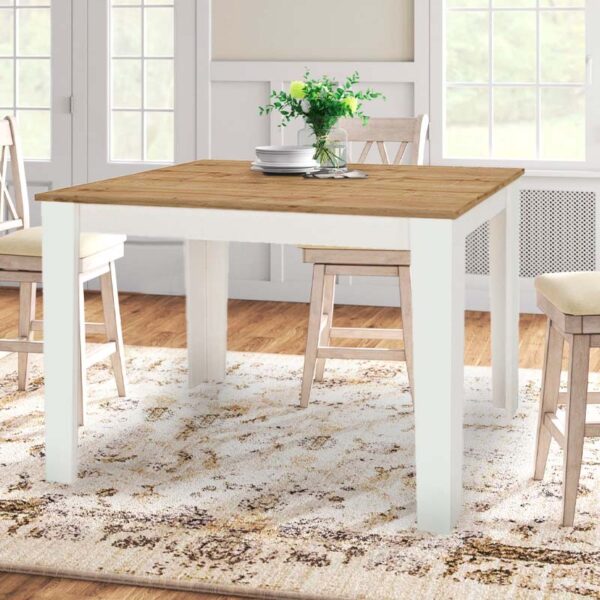 Τραπέζι μελαμίνης Darlen  χρώμα λευκό - sapphire oak 110x72x74εκ.