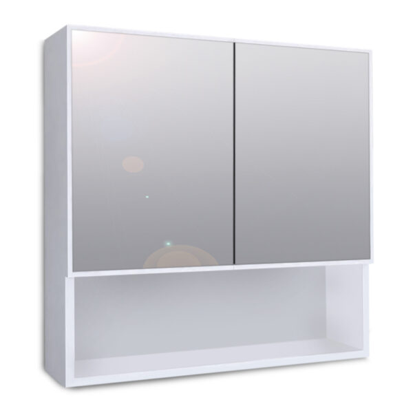 Καθρέπτης μπάνιου με ντουλάπι Minore  από μελαμίνη χρώμα λευκό 70x17x70εκ.