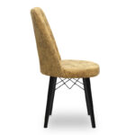 Καρέκλα τραπεζαρίας Alegra  υφασμάτινη χρώμα μουσταρδί - μαύρο πόδι 46x44x91εκ.