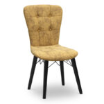 Καρέκλα τραπεζαρίας Palmira  υφασμάτινη χρώμα μουσταρδί - μαύρο πόδι 47x44x88εκ.