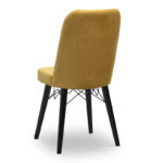 Καρέκλα τραπεζαρίας Carla  από βελούδο χρώμα μουσταρδί - μαύρο πόδι 45x46x90εκ.