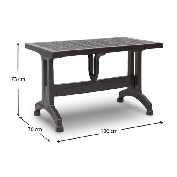 Τραπέζι πολυπροπυλενίου Callan  χρώμα καφέ 120x70x73εκ.