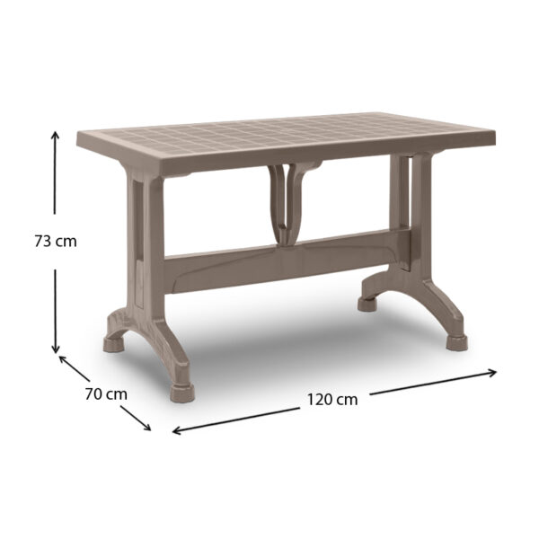 Τραπέζι πολυπροπυλενίου Callan  χρώμα cappuccino 120x70x73εκ.