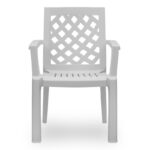 Πολυθρόνα πολυπροπυλενίου Kira  χρώμα λευκό 58x52x87εκ.