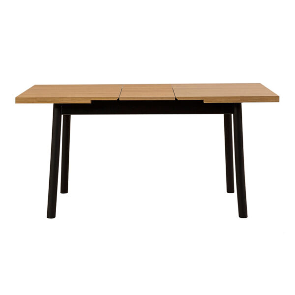 Τραπέζι Jemmy  επεκτεινόμενο από μελαμίνη χρώμα φυσικό - μαύρο 120/153x75x77εκ.
