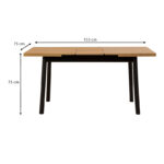 Τραπέζι Jemmy  επεκτεινόμενο από μελαμίνη χρώμα φυσικό - μαύρο 120/153x75x77εκ.