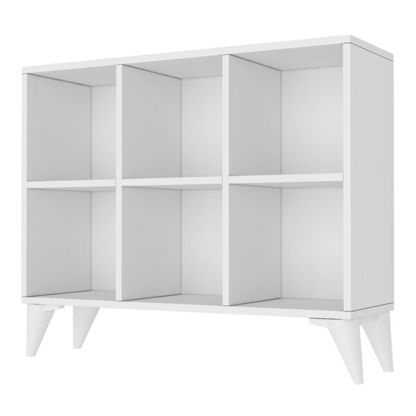 Κονσόλα - Έπιπλο τηλεόρασης - Βιβλιοθήκη Oliver  χρώμα λευκό 97,2x30x80,4εκ.