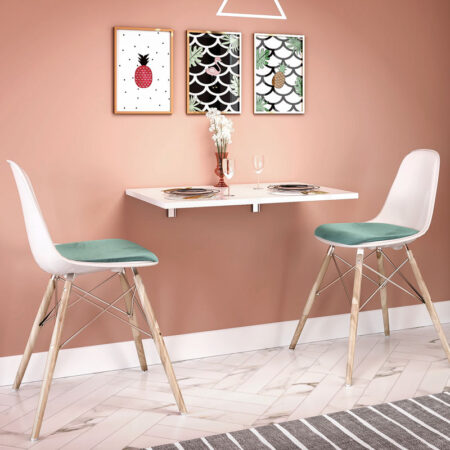 Τραπέζι κουζίνας - Γραφείο επιτοίχιο πτυσσόμενο Radan  χρώμα λευκό 70x50εκ.