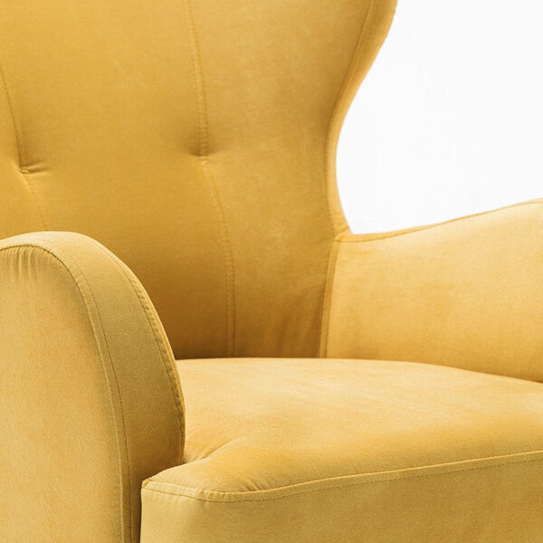 Μπερζέρα - πολυθρόνα Karina  βελούδινη χρώμα κίτρινο 69x60x88εκ.