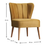 Καρέκλα Layla  υφασμάτινη χρώμα χρυσό 64x59x84εκ.