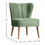 Καρέκλα Layla  υφασμάτινη χρώμα πράσινο 64x59x84εκ.