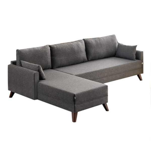 Γωνιακός καναπές Bella  αριστερή γωνία υφασμάτινος χρώμα ανθρακί 275x165x85εκ.