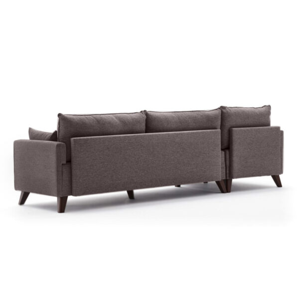 Γωνιακός καναπές Bella  αριστερή γωνία υφασμάτινος χρώμα καφέ 275x165x85εκ.