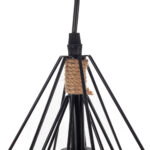 Hemp Rope Φωτιστικό Οροφής Μονόφωτο (Ε27) με Μάυρο Μέταλλο και Σχοινί (26x26x27)cm