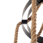 Hemp Rope Φωτιστικό Οροφής 8φωτο (Ε27) με Μαύρο Μέταλλο/Σχοινί (65x65x15)cm